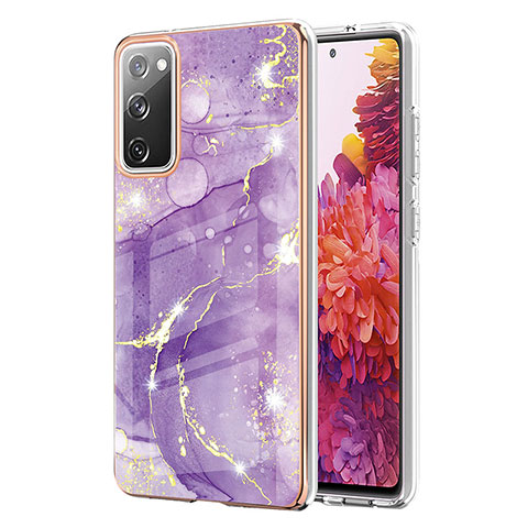 Funda Silicona Gel Goma Patron de Moda Carcasa Y05B para Samsung Galaxy S20 FE (2022) 5G Morado