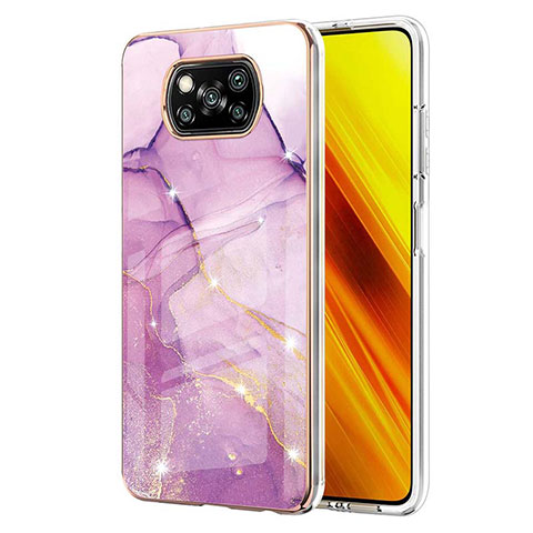 Funda Silicona Gel Goma Patron de Moda Carcasa Y05B para Xiaomi Poco X3 Pro Purpura Claro