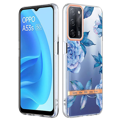 Funda Silicona Gel Goma Patron de Moda Carcasa Y06B para Oppo A55 5G Azul