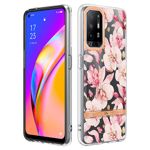 Funda Silicona Gel Goma Patron de Moda Carcasa Y06B para Oppo F19 Pro+ Plus 5G Rosa