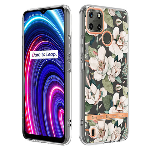 Funda Silicona Gel Goma Patron de Moda Carcasa Y06B para Realme C25Y India Blanco