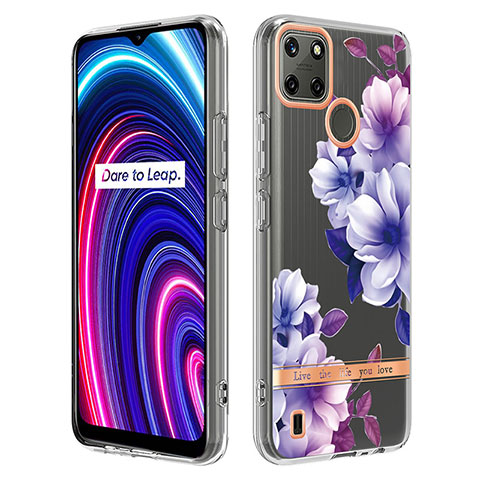 Funda Silicona Gel Goma Patron de Moda Carcasa Y06B para Realme C25Y India Morado