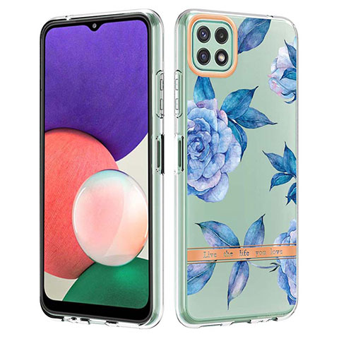 Funda Silicona Gel Goma Patron de Moda Carcasa Y06B para Samsung Galaxy A22 5G Azul