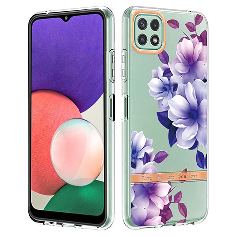 Funda Silicona Gel Goma Patron de Moda Carcasa Y06B para Samsung Galaxy A22s 5G Morado