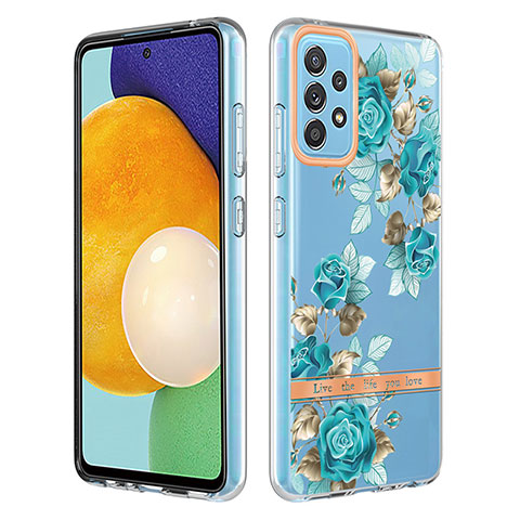 Funda Silicona Gel Goma Patron de Moda Carcasa Y06B para Samsung Galaxy A52 5G Cian