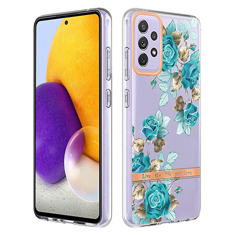 Funda Silicona Gel Goma Patron de Moda Carcasa Y06B para Samsung Galaxy A72 5G Cian