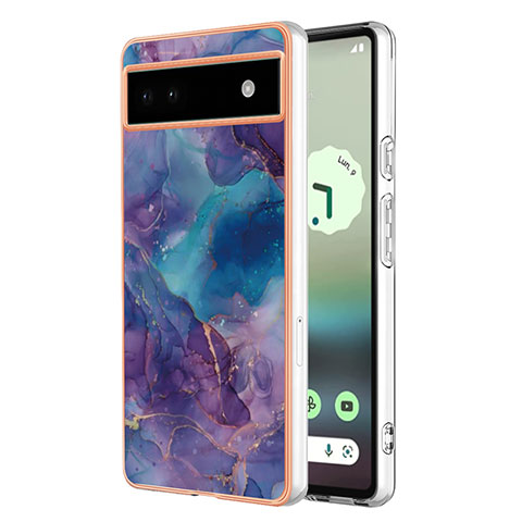 Funda Silicona Gel Goma Patron de Moda Carcasa Y07B para Google Pixel 6a 5G Morado