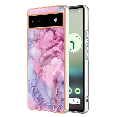 Funda Silicona Gel Goma Patron de Moda Carcasa Y07B para Google Pixel 6a 5G Purpura Claro