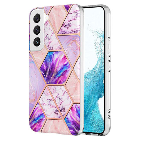 Funda Silicona Gel Goma Patron de Moda Carcasa Y08B para Samsung Galaxy S22 Plus 5G Purpura Claro