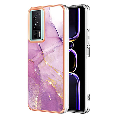 Funda Silicona Gel Goma Patron de Moda Carcasa YB1 para Xiaomi Poco F5 Pro 5G Purpura Claro