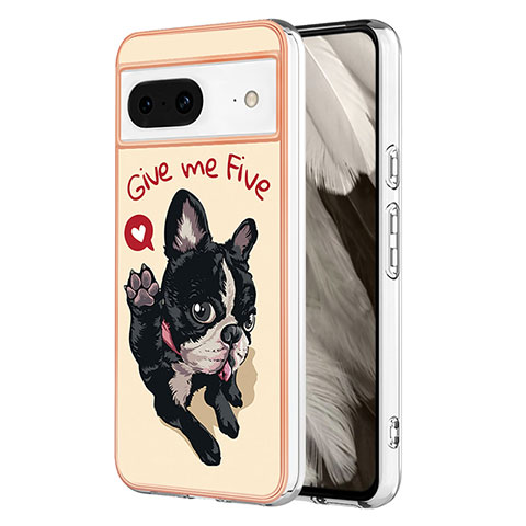 Funda Silicona Gel Goma Patron de Moda Carcasa YB2 para Google Pixel 8 5G Caqui