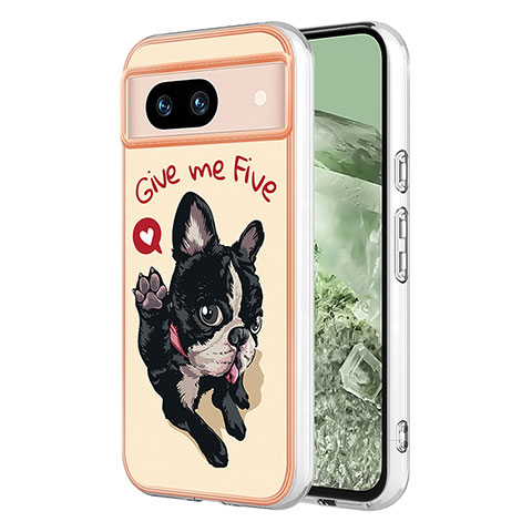 Funda Silicona Gel Goma Patron de Moda Carcasa YB2 para Google Pixel 8a 5G Caqui