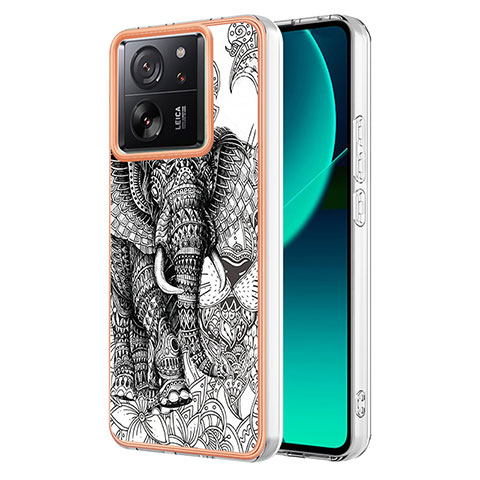 Funda Silicona Gel Goma Patron de Moda Carcasa YB2 para Xiaomi Mi 13T 5G Gris