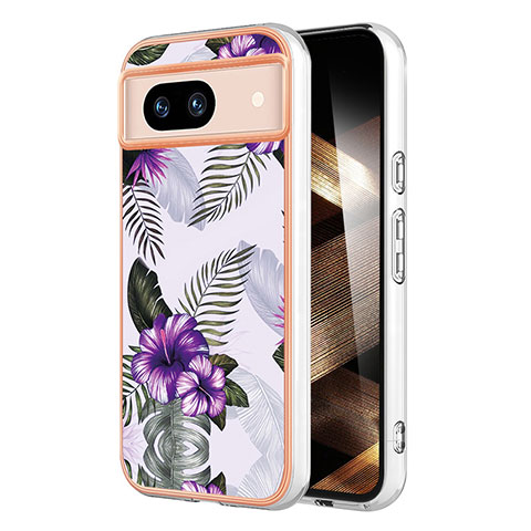 Funda Silicona Gel Goma Patron de Moda Carcasa YB3 para Google Pixel 8a 5G Morado