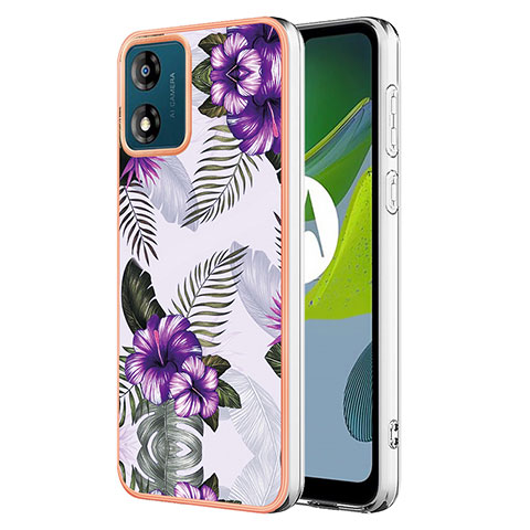 Funda Silicona Gel Goma Patron de Moda Carcasa YB3 para Motorola Moto E13 Morado