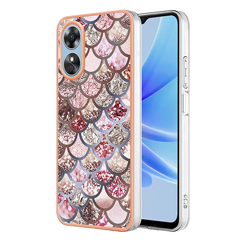 Funda Silicona Gel Goma Patron de Moda Carcasa YB3 para Oppo A17 Marron