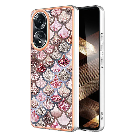 Funda Silicona Gel Goma Patron de Moda Carcasa YB3 para Oppo A18 Marron