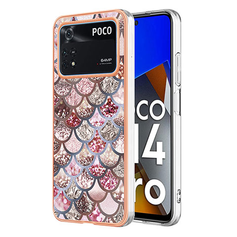 Funda Silicona Gel Goma Patron de Moda Carcasa YB3 para Xiaomi Poco M4 Pro 4G Marron