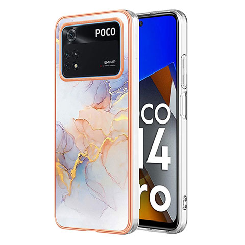 Funda Silicona Gel Goma Patron de Moda Carcasa YB3 para Xiaomi Poco M4 Pro 4G Purpura Claro