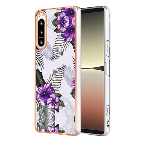 Funda Silicona Gel Goma Patron de Moda Carcasa YB4 para Sony Xperia 5 IV Morado