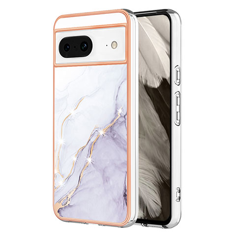 Funda Silicona Gel Goma Patron de Moda Carcasa YB5 para Google Pixel 8 5G Blanco