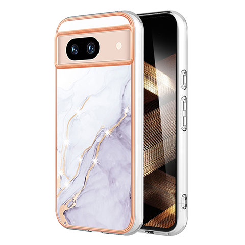 Funda Silicona Gel Goma Patron de Moda Carcasa YB5 para Google Pixel 8a 5G Blanco