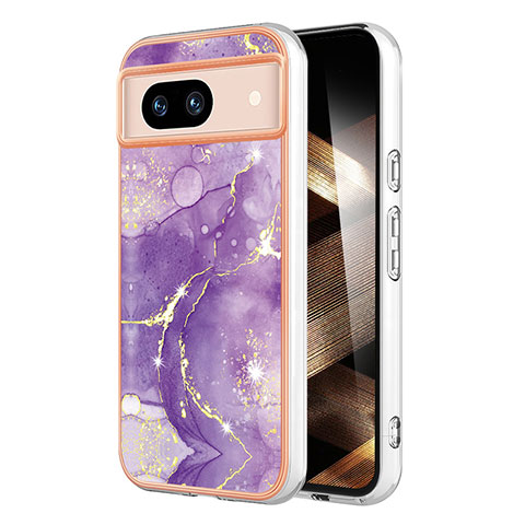 Funda Silicona Gel Goma Patron de Moda Carcasa YB5 para Google Pixel 8a 5G Morado