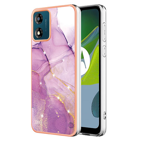 Funda Silicona Gel Goma Patron de Moda Carcasa YB5 para Motorola Moto E13 Purpura Claro