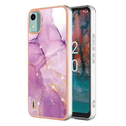 Funda Silicona Gel Goma Patron de Moda Carcasa YB5 para Nokia C12 Pro Purpura Claro