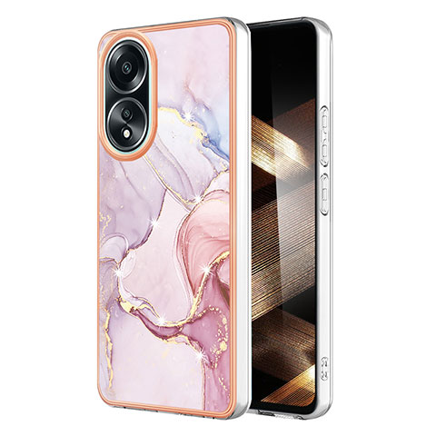 Funda Silicona Gel Goma Patron de Moda Carcasa YB5 para Oppo A18 Rosa