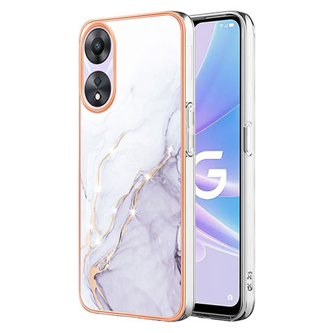 Funda Silicona Gel Goma Patron de Moda Carcasa YB5 para Oppo A78 5G Blanco