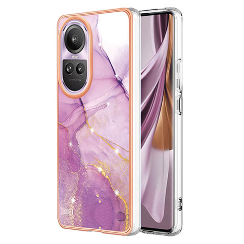 Funda Silicona Gel Goma Patron de Moda Carcasa YB5 para Oppo Reno10 5G Purpura Claro