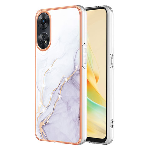 Funda Silicona Gel Goma Patron de Moda Carcasa YB5 para Oppo Reno8 T 4G Blanco