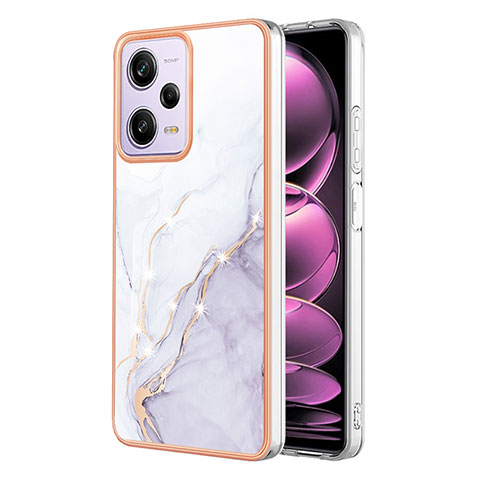 Funda Silicona Gel Goma Patron de Moda Carcasa YB5 para Xiaomi Redmi Note 12 Pro 5G Blanco