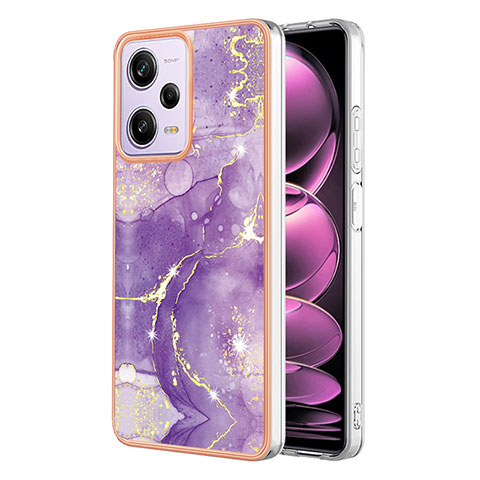 Funda Silicona Gel Goma Patron de Moda Carcasa YB5 para Xiaomi Redmi Note 12 Pro 5G Morado