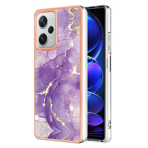 Funda Silicona Gel Goma Patron de Moda Carcasa YB5 para Xiaomi Redmi Note 12 Pro+ Plus 5G Morado