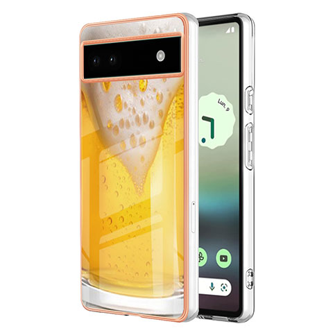 Funda Silicona Gel Goma Patron de Moda Carcasa YB6 para Google Pixel 6a 5G Amarillo