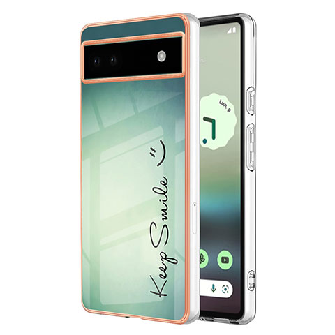 Funda Silicona Gel Goma Patron de Moda Carcasa YB6 para Google Pixel 6a 5G Verde