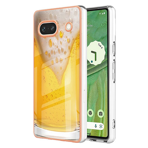 Funda Silicona Gel Goma Patron de Moda Carcasa YB6 para Google Pixel 7a 5G Amarillo