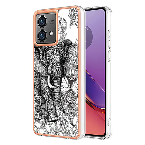 Funda Silicona Gel Goma Patron de Moda Carcasa YB6 para Motorola Moto G84 5G Gris