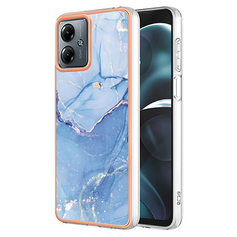 Funda Silicona Gel Goma Patron de Moda Carcasa YB7 para Motorola Moto G14 Azul