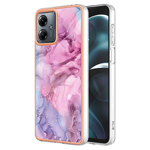 Funda Silicona Gel Goma Patron de Moda Carcasa YB7 para Motorola Moto G14 Purpura Claro