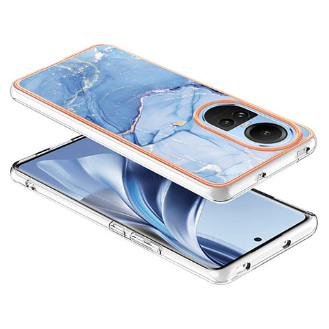 Funda Silicona Gel Goma Patron de Moda Carcasa YB7 para Oppo Reno10 Pro 5G Azul