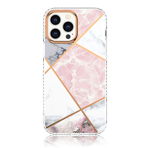 Funda Silicona Gel Goma Patron de Moda Carcasa YJ1 para Apple iPhone 13 Pro Blanco