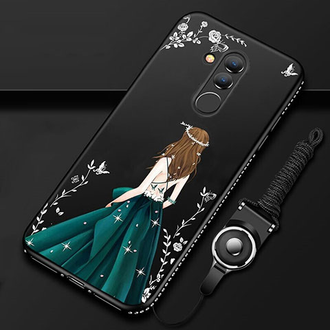 Funda Silicona Gel Goma Vestido de Novia Carcasa H01 para Huawei Mate 20 Lite Negro