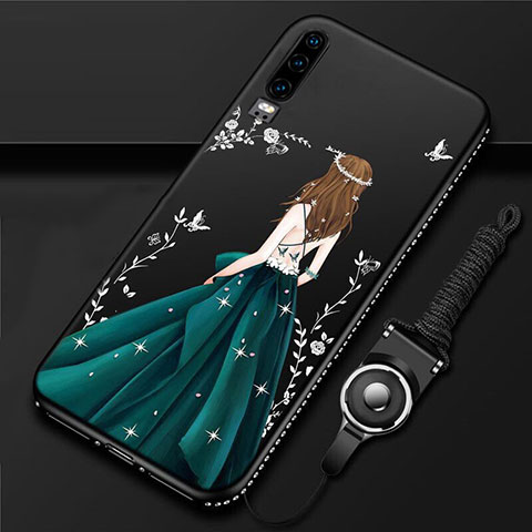 Funda Silicona Gel Goma Vestido de Novia Carcasa K01 para Huawei P30 Verde