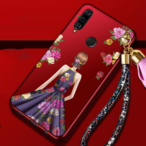 Funda Silicona Gel Goma Vestido de Novia Carcasa K02 para Huawei P30 Lite New Edition Morado