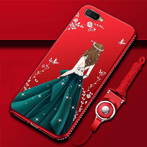 Funda Silicona Gel Goma Vestido de Novia Carcasa M02 para Oppo R17 Neo Verde