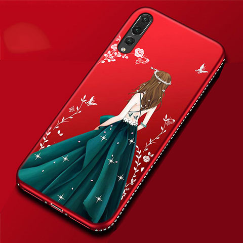 Funda Silicona Gel Goma Vestido de Novia Carcasa para Huawei P20 Pro Cian