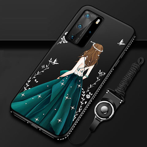 Funda Silicona Gel Goma Vestido de Novia Carcasa para Huawei P40 Pro Verde